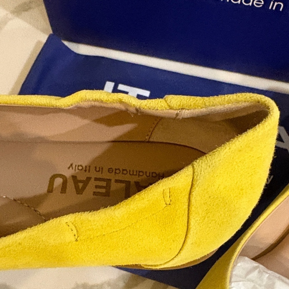 Italeau Yellow Suede Flats - Picture 6 of 10